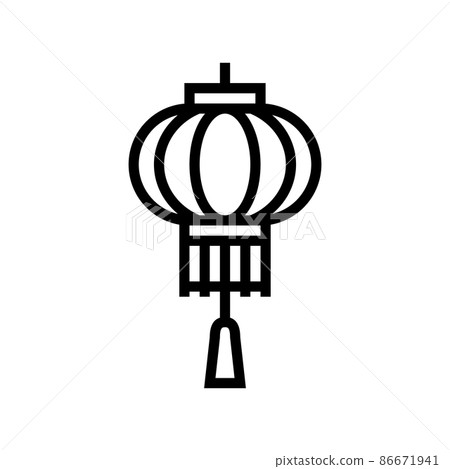 lantern accessory line icon vector illustration 86671941