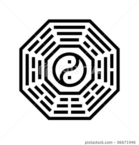 bagua chinese horoscope animal line icon vector illustration bagua chinese horoscope animal line icon vector illustration 86671946