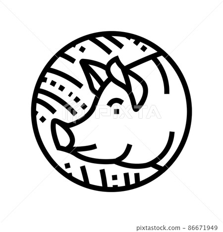 pig chinese horoscope animal line icon vector illustration 86671949