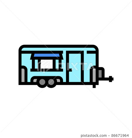 trailer transport color icon vector illustration 86671964