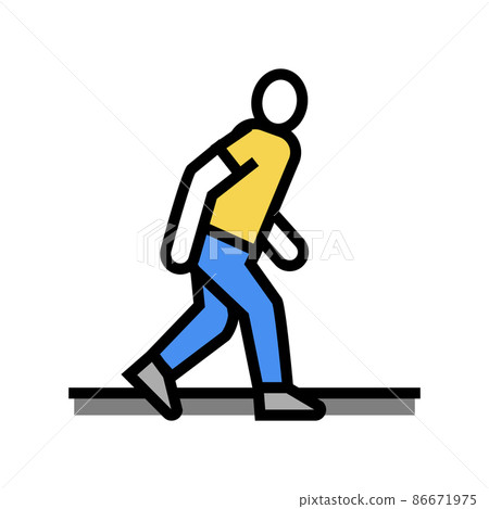 walk people color icon vector illustration 86671975