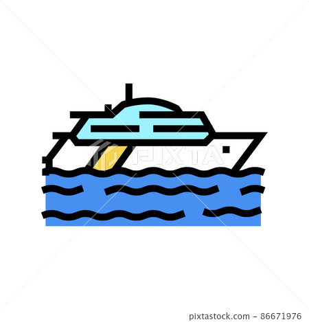 yacht transport color icon vector illustration 86671976