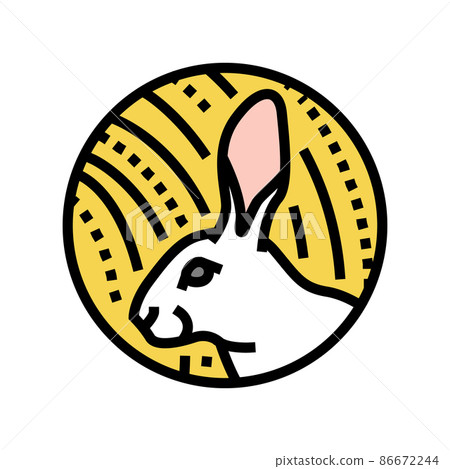 rabbit chinese horoscope animal color icon vector illustration 86672244
