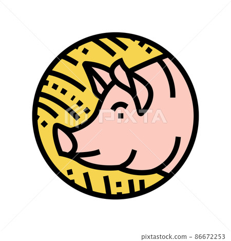 pig chinese horoscope animal color icon vector illustration 86672253