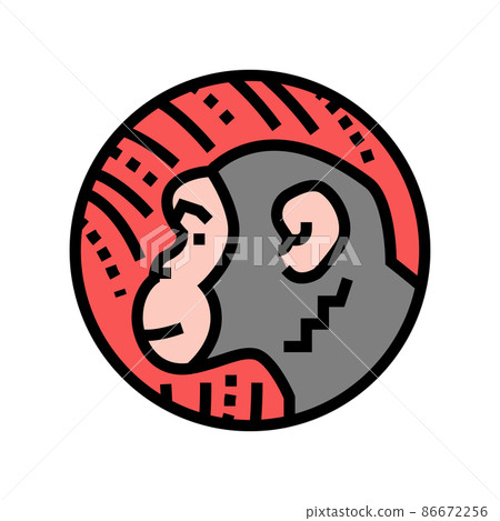 monkey chinese horoscope animal color icon vector illustration 86672256