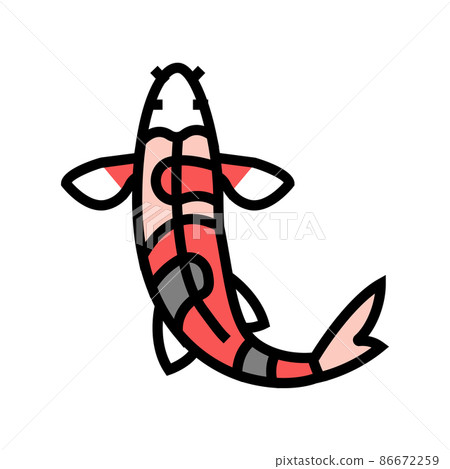 fish koi color icon vector illustration 86672259