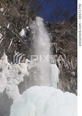 Fudo Waterfall in Takizawa in winter 86672790