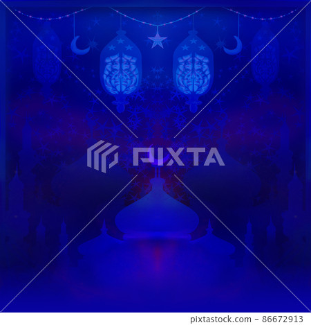 Ramadan Kareem holiday greeting card design. 86672913