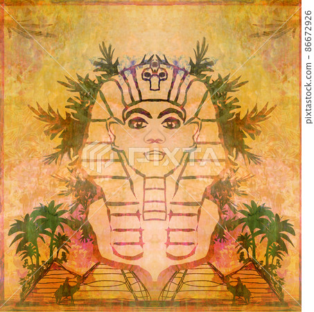 Great Sphinx of Giza - retro style card Great Sphinx of Giza - retro style card 86672926
