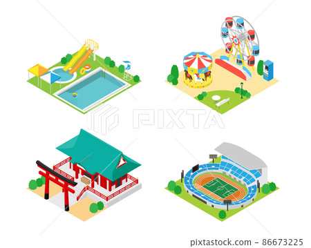 Isometric Landmark Illustration 86673225