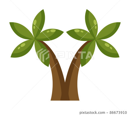 Abstract green palm tree isolated on white background - Vector Abstract green palm tree isolated on white background - Vector 86673910
