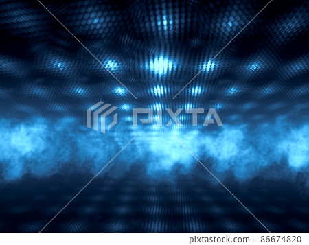 Abstract background with spotlights, smog and perspective - 3d illustration Abstract background with spotlights, smog and perspective - 3d illustration 86674820