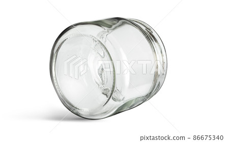 Glass jar kitchen utensil isolated on white 86675340