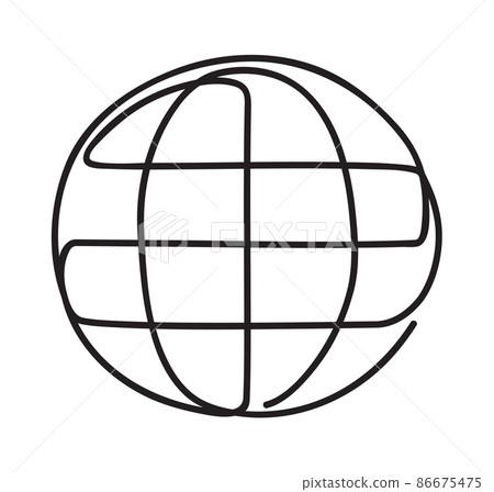 Globe Icon. minimalistic line design. Worldwide communication Internet symbol. Continuous drawing line art style. Simple minimal sketch Globe Icon. minimalistic line design. Worldwide communication Internet symbol. Continuous drawing line art style. Simple minimal sketch 86675475