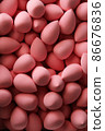 beauty background a bunch of pink gentle makeup sponges vertical orientation 86676836