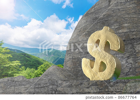 懸崖上的美元標記 86677764