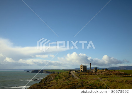 Tankardstown mine. UNESCO Geopark Costa del Cobre. protected natural landscape in Waterford. Ireland Tankardstown mine. UNESCO Geopark Costa del Cobre. protected natural landscape in Waterford. Ireland 86678992