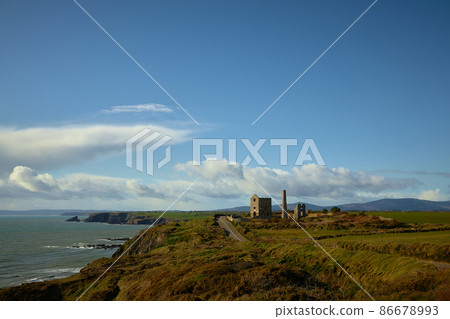 Tankardstown mine. UNESCO Geopark Costa del Cobre. protected natural landscape in Waterford. Ireland Tankardstown mine. UNESCO Geopark Costa del Cobre. protected natural landscape in Waterford. Ireland 86678993