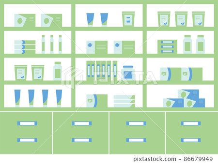 Green color scheme medicine rack 86679949