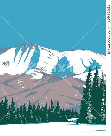 Winter Park Ski Resort During Winter Located in Grand County Colorado WPA Poster Art Winter Park Ski Resort During Winter Located in Grand County Colorado WPA Poster Art 86681623