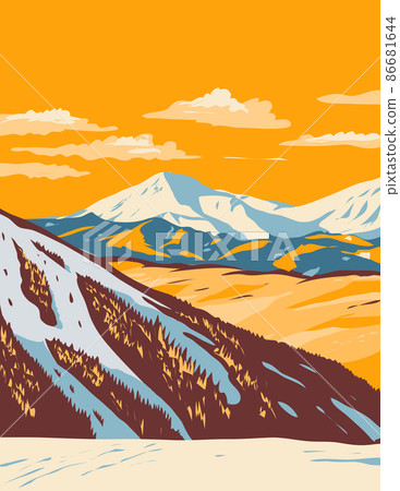 Keystone Ski Resort During Winter Located in Keystone Colorado WPA Poster Art 86681644