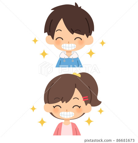孩子們的牙齒閃閃發光 86681673