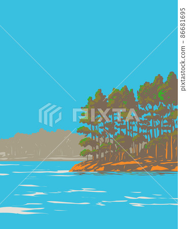 Lake Catherine State Park on South Shore of Lake Catherine Southeast of Hot Springs Arkansas WPA Poster Art Lake Catherine State Park on South Shore of Lake Catherine Southeast of Hot Springs Arkansas WPA Poster Art 86681695