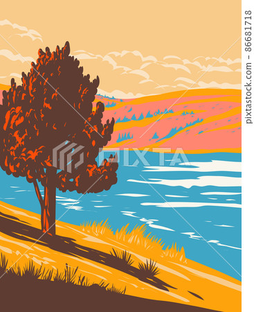 Curt Gowdy State Park with Granite Springs Reservoir in Albany and Laramie Counties Wyoming WPA Poster Art Curt Gowdy State Park with Granite Springs Reservoir in Albany and Laramie Counties Wyoming WPA Poster Art 86681718