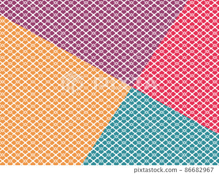 Japanese pattern Hanabishi pattern Flower Hanabishi crest pattern Background material Background wallpaper Pattern Colorful seamless 86682967