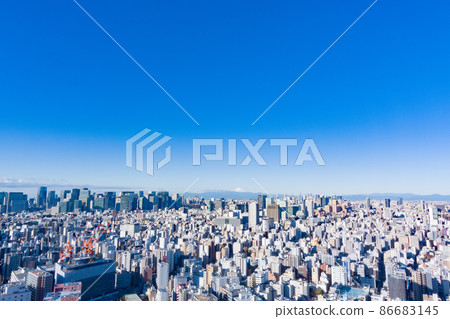 在東京的城市景觀航拍照片 在東京的城市景觀航拍照片 86683145