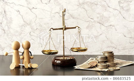 平衡、兩個玩偶和金錢 86683525