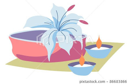 Spa salon treatment and relaxation, bowl flower 86683866