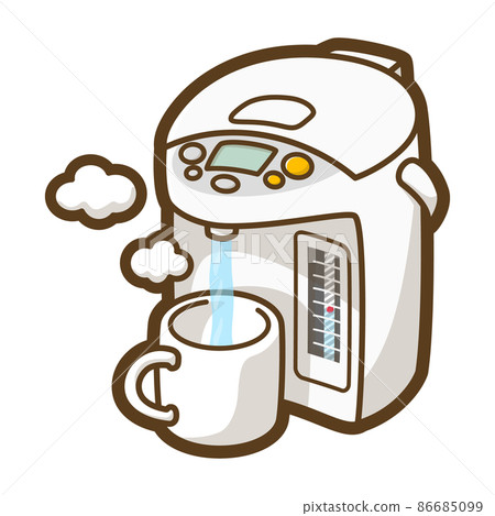 用電熱水壺將熱水倒入杯子中 用電熱水壺將熱水倒入杯子中 86685099