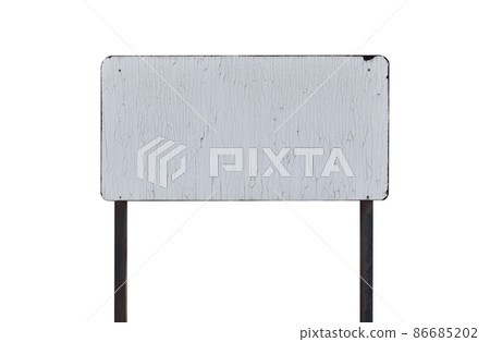 Grunge rusty vintage metal sign isolated on white background Grunge rusty vintage metal sign isolated on white background 86685202
