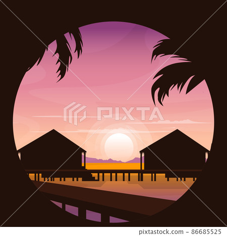 Sunrise Maldives Sea Island Resort Hut Holiday Vacation Travel Circle View 86685525