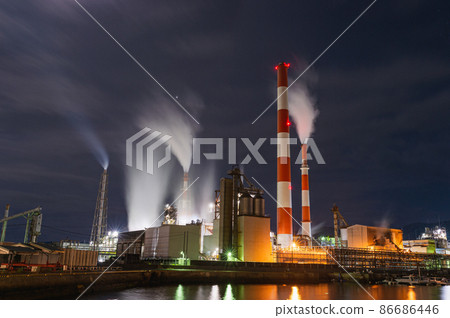 Hiroshima factory night view ① 86686446