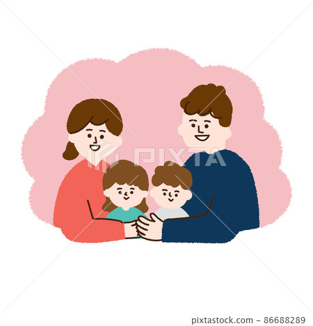 一家四口好朋友擁抱 86688289