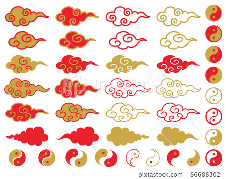 中國風雲紋與陰陽紋 中國風雲紋與陰陽紋 86688302