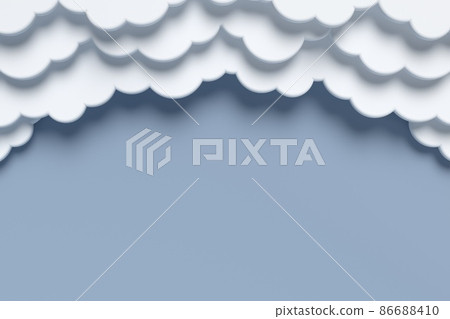 Paper cut white clouds on blue background.... - Stock Illustration ...