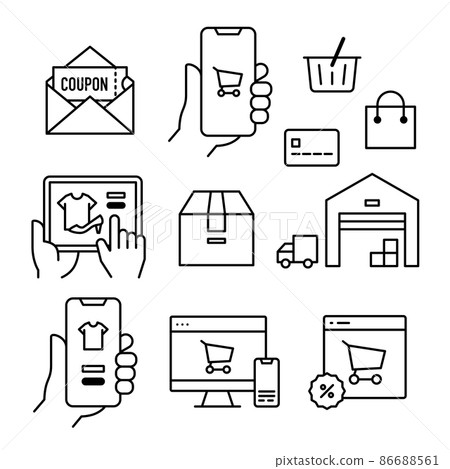 EC / online shopping icon set EC / online shopping icon set 86688561