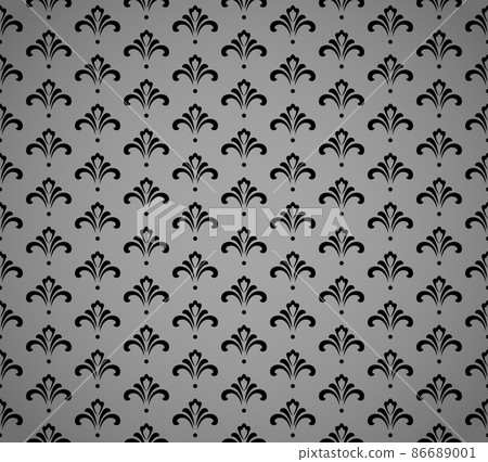 Flower geometric pattern. Seamless vector background. Black and gray ornament Flower geometric pattern. Seamless vector background. Black and gray ornament 86689001