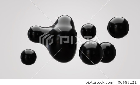 黑色元球、液體球、肥皂泡 86689121