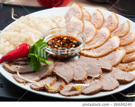 Assorted spiced beef Nu, pork Zhu and Chinese jelly Assorted spiced beef Nu, pork Zhu and Chinese jelly 86689240