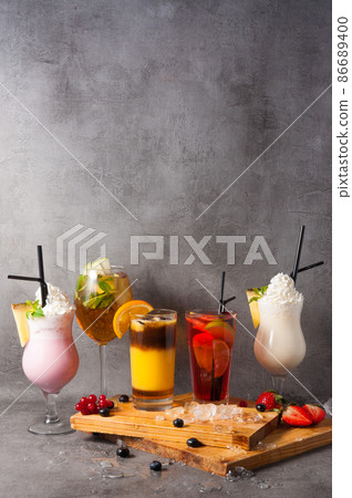 background popular non alcoholic cocktails. Copy space background popular non alcoholic cocktails. Copy space 86689400