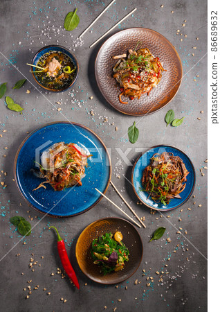 set of Asian dishes set of Asian dishes 86689632