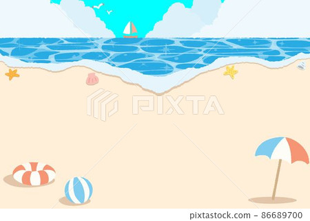 Cute hand drawn beach illustration 86689700
