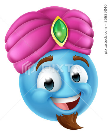 Genie Emoticon Cartoon Face 86689840