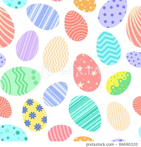 Easter painted eggs seamless pattern Easter painted eggs seamless pattern 86690320