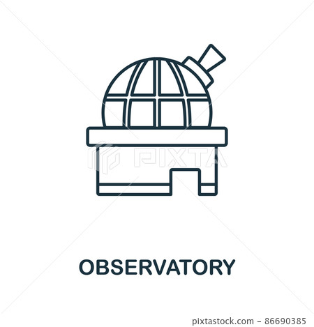Observatory icon. Line element from space collection. Linear Observatory icon sign for web design, infographics and more. Observatory icon. Line element from space collection. Linear Observatory icon sign for web design, infographics and more. 86690385