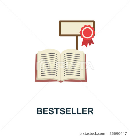 Bestseller flat icon. Colored element sign from books collection. Flat Bestseller icon sign for web design, infographics and more. 86690447